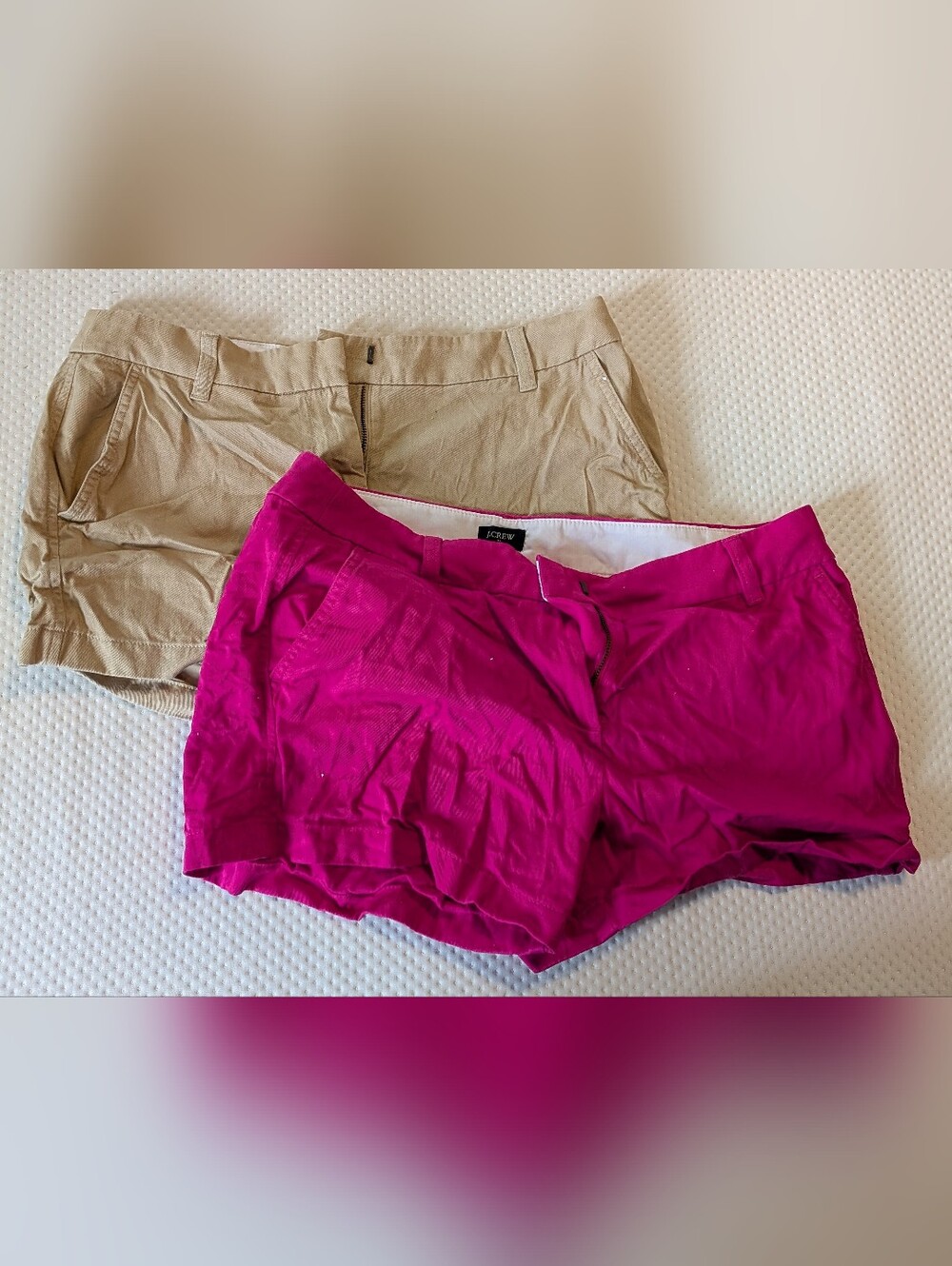 J.Crew Magenta And Khaki Cotton Bermuda Shorts